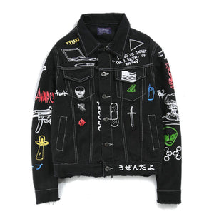 Hip Hop Jeans Jacket Men