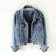 Load image into Gallery viewer, Pearl Beading Jeans Jacket Women