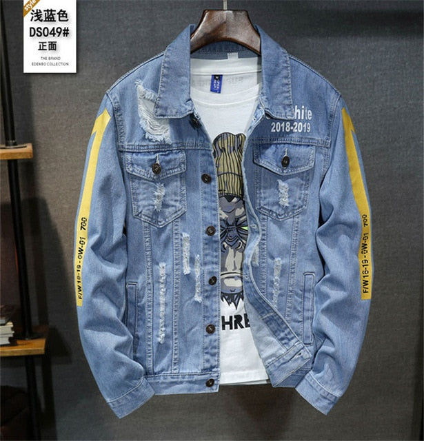 Cool and Yellow Jeans Jacket Men