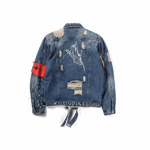 Destroyed Jeans Jacket Men